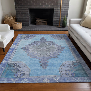 Piper Looms Chantille Global ACN1731 Blue Machine Washable Area Rug Lifestyle Image Feature