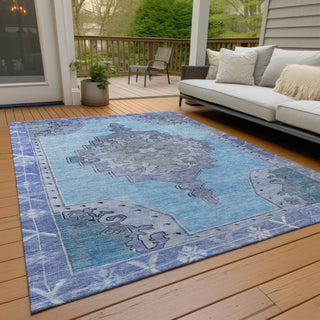 Piper Looms Chantille Global ACN1731 Blue Machine Washable Area Rug Outdoor Lifestyle Image Feature