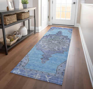 Piper Looms Chantille Global ACN1731 Blue Machine Washable Area Rug Runner Lifestyle Image Feature