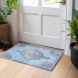 Piper Looms Chantille Global ACN1731 Blue Machine Washable Area Rug Scatter Lifestyle Image Feature