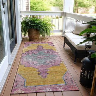 Piper Looms Chantille Global ACN1731 Gold Machine Washable Area Rug Runner Outdoor Lifestyle Image Feature