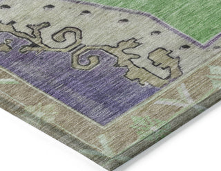 Piper Looms Chantille Global ACN1731 Lime Machine Washable Area Rug Corner Image