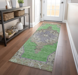 Piper Looms Chantille Global ACN1731 Lime Machine Washable Area Rug Runner Lifestyle Image Feature