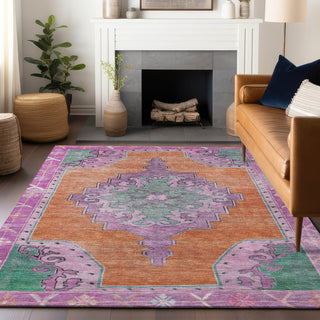 Piper Looms Chantille Global ACN1731 Orange Machine Washable Area Rug Lifestyle Image Feature