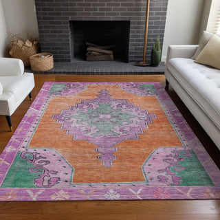 Piper Looms Chantille Global ACN1731 Orange Machine Washable Area Rug Lifestyle Image Feature