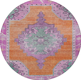 Piper Looms Chantille Global ACN1731 Orange Machine Washable Area Rug Round Main Image