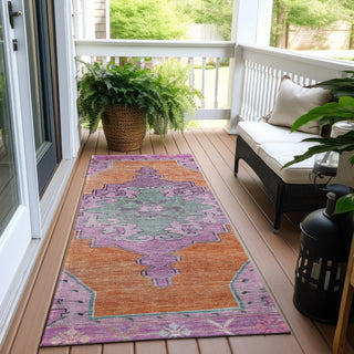 Piper Looms Chantille Global ACN1731 Orange Machine Washable Area Rug Runner Outdoor Lifestyle Image Feature