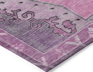 Piper Looms Chantille Global ACN1731 Pink Machine Washable Area Rug Corner Image