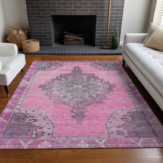 Piper Looms Chantille Global ACN1731 Pink Machine Washable Area Rug Lifestyle Image Feature