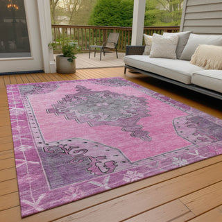 Piper Looms Chantille Global ACN1731 Pink Machine Washable Area Rug Outdoor Lifestyle Image Feature