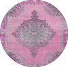 Piper Looms Chantille Global ACN1731 Pink Machine Washable Area Rug Round Main Image