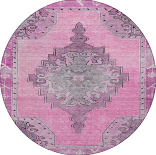 Piper Looms Chantille Global ACN1731 Pink Machine Washable Area Rug Round Main Image