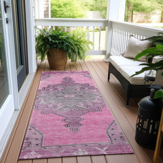 Piper Looms Chantille Global ACN1731 Pink Machine Washable Area Rug Runner Outdoor Lifestyle Image Feature