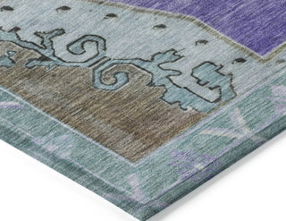 Piper Looms Chantille Global ACN1731 Purple Machine Washable Area Rug Corner Image