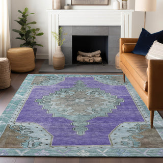 Piper Looms Chantille Global ACN1731 Purple Machine Washable Area Rug Lifestyle Image Feature
