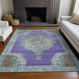 Piper Looms Chantille Global ACN1731 Purple Machine Washable Area Rug Lifestyle Image Feature