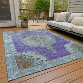 Piper Looms Chantille Global ACN1731 Purple Machine Washable Area Rug Outdoor Lifestyle Image Feature