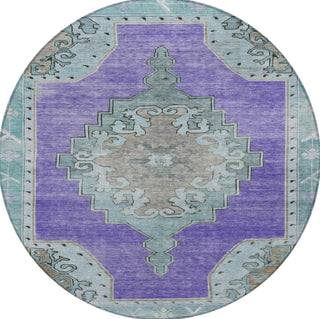 Piper Looms Chantille Global ACN1731 Purple Machine Washable Area Rug Round Main Image