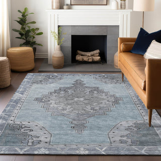 Piper Looms Chantille Global ACN1731 Sky Machine Washable Area Rug Lifestyle Image Feature