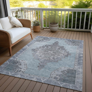 Piper Looms Chantille Global ACN1731 Sky Machine Washable Area Rug Outdoor Lifestyle Image Feature