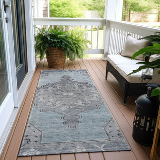 Piper Looms Chantille Global ACN1731 Sky Machine Washable Area Rug Runner Outdoor Lifestyle Image Feature