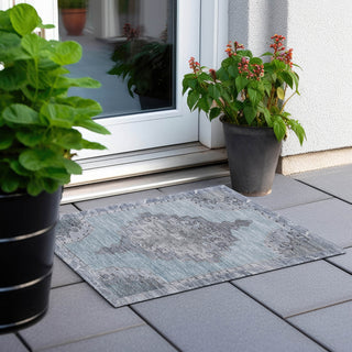 Piper Looms Chantille Global ACN1731 Sky Machine Washable Area Rug Scatter Outdoor Lifestyle Image Feature