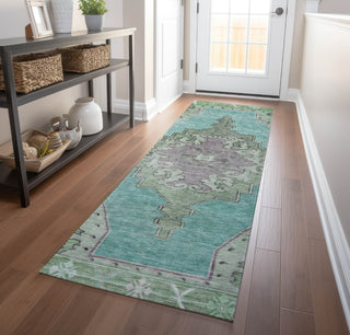 Piper Looms Chantille Global ACN1731 Teal Machine Washable Area Rug Runner Lifestyle Image Feature