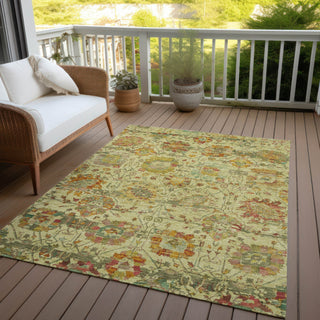 Piper Looms Chantille Global ACN1732 Gold Machine Washable Area Rug Outdoor Lifestyle Image Feature