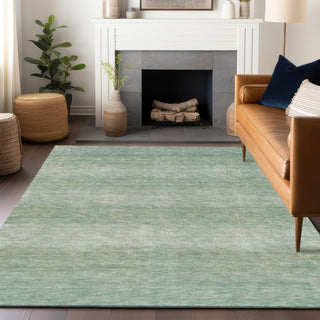 Piper Looms Chantille Stripe ACN1733 Aqua Machine Washable Area Rug Lifestyle Image Feature