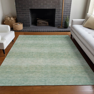 Piper Looms Chantille Stripe ACN1733 Aqua Machine Washable Area Rug Lifestyle Image Feature