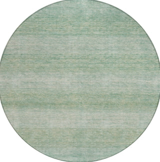 Piper Looms Chantille Stripe ACN1733 Aqua Machine Washable Area Rug Round Main Image