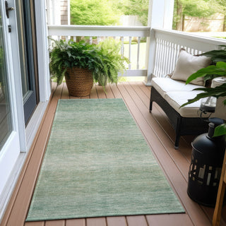 Piper Looms Chantille Stripe ACN1733 Aqua Machine Washable Area Rug Runner Outdoor Lifestyle Image Feature