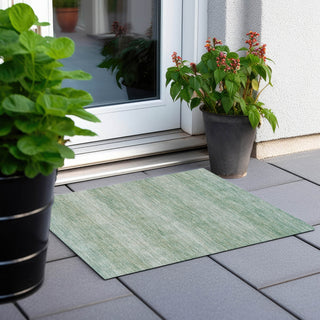 Piper Looms Chantille Stripe ACN1733 Aqua Machine Washable Area Rug Scatter Outdoor Lifestyle Image Feature