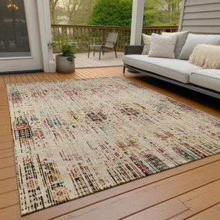 Piper Looms Chantille Border ACN1734 Beige Machine Washable Area Rug Outdoor Lifestyle Image Feature
