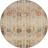 Piper Looms Chantille Border ACN1734 Beige Machine Washable Area Rug Round Main Image