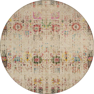 Piper Looms Chantille Border ACN1734 Beige Machine Washable Area Rug Round Main Image