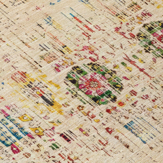 Piper Looms Chantille Border ACN1734 Beige Machine Washable Area Rug Swatch Image