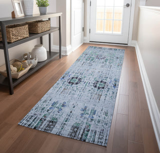 Piper Looms Chantille Border ACN1734 Blue Machine Washable Area Rug Runner Lifestyle Image Feature