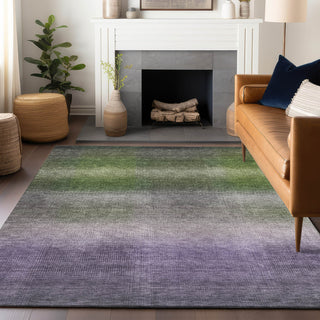 Piper Looms Chantille Squares ACN1735 Olive Machine Washable Area Rug Lifestyle Image Feature