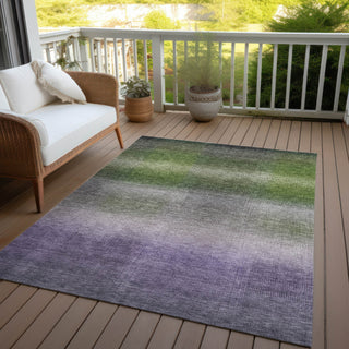 Piper Looms Chantille Squares ACN1735 Olive Machine Washable Area Rug Outdoor Lifestyle Image Feature