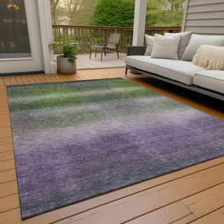 Piper Looms Chantille Squares ACN1735 Olive Machine Washable Area Rug Outdoor Lifestyle Image Feature