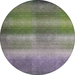 Piper Looms Chantille Squares ACN1735 Olive Machine Washable Area Rug Round Main Image