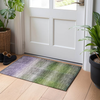 Piper Looms Chantille Squares ACN1735 Olive Machine Washable Area Rug Scatter Lifestyle Image Feature
