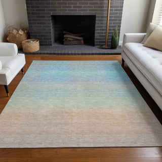 Piper Looms Chantille Squares ACN1735 Sky Machine Washable Area Rug Lifestyle Image Feature