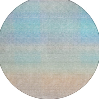 Piper Looms Chantille Squares ACN1735 Sky Machine Washable Area Rug Round Main Image