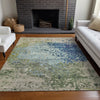 Piper Looms Chantille Modern ACN1737 Blue Machine Washable Area Rug Lifestyle Image Feature
