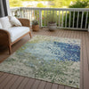 Piper Looms Chantille Modern ACN1737 Blue Machine Washable Area Rug Outdoor Lifestyle Image Feature