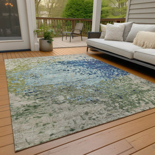 Piper Looms Chantille Modern ACN1737 Blue Machine Washable Area Rug Outdoor Lifestyle Image Feature