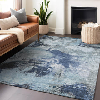 Piper Looms Chantille Modern ACN1738 Blue Machine Washable Area Rug Lifestyle Image Feature