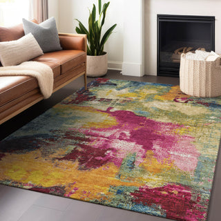 Piper Looms Chantille Modern ACN1738 Garnet Machine Washable Area Rug Lifestyle Image Feature